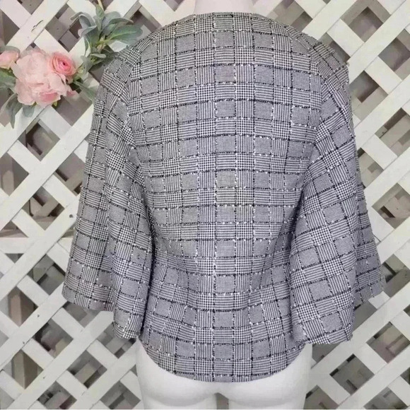 Abbey Glass tweed houndstooth metallic thread cape XL - Picture 5 of 9